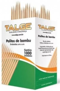 Palito Dental Talge Bambu C/1000 Embalado Sache