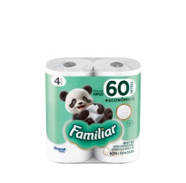 Papel Higiênico F.simples Familiar C/4 60mt (64 Rolos)