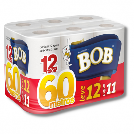 Papel Higiênico F.simples Bob C/12rl 60mt (72 Rolos)