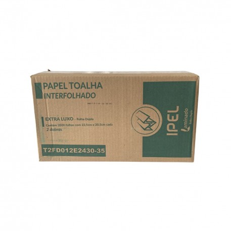 Papel Toalha Interfolha 2d 100% 22,5x20,5 Fd C/2000 Indaial