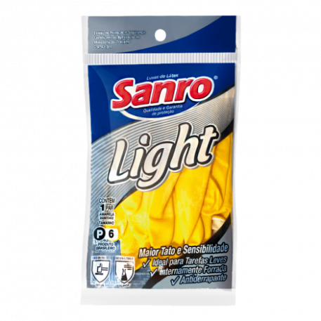 Luva Bor P Sanro Light Amarela