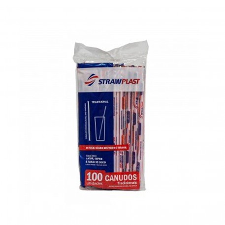 Canudo Trad 5mmx21cm Straw Sache C/100 Bco/verm