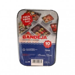 Bandeja Aluminio 750ml Faca Facil C/10