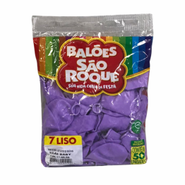 Balao 7 Liso C/50 Sao Roque Lilas Baby