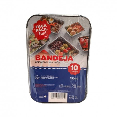 Bandeja Aluminio 750ml Faca Facil C/10